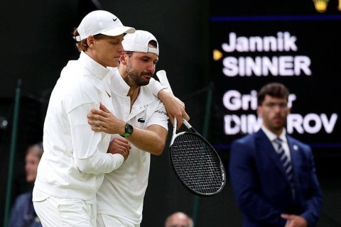 Sinner advances to Wimbledon quarter-finals after Dimitrov injury