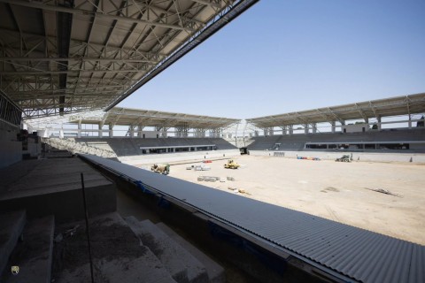Gəncə şəhər stadionunun inşası davam edir - FOTO