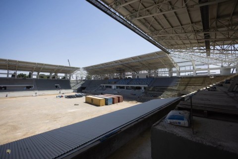 Gəncə şəhər stadionunun inşası davam edir - FOTO