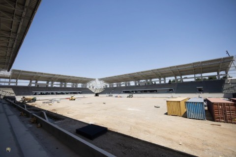 Gəncə şəhər stadionunun inşası davam edir - FOTO
