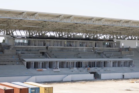 Gəncə şəhər stadionunun inşası davam edir - FOTO