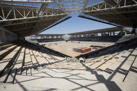Gəncə şəhər stadionunun inşası davam edir - FOTO