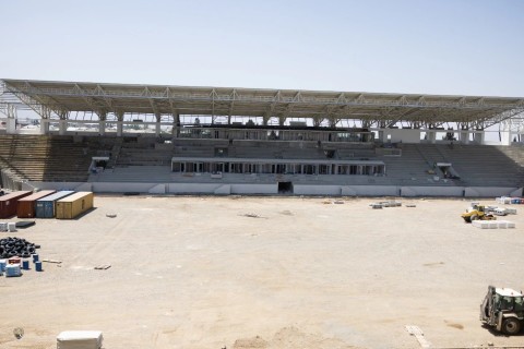 Gəncə şəhər stadionunun inşası davam edir - FOTO
