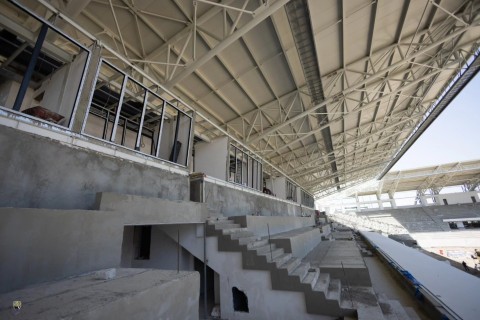 Gəncə şəhər stadionunun inşası davam edir - FOTO