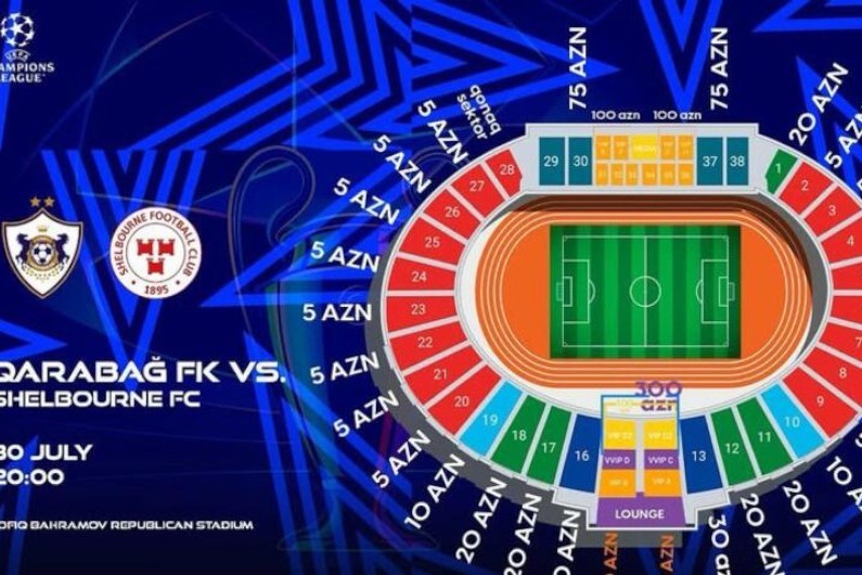 "Qarabağ" - "Şelburn" matçına satılan biletin sayı açıqlanıb