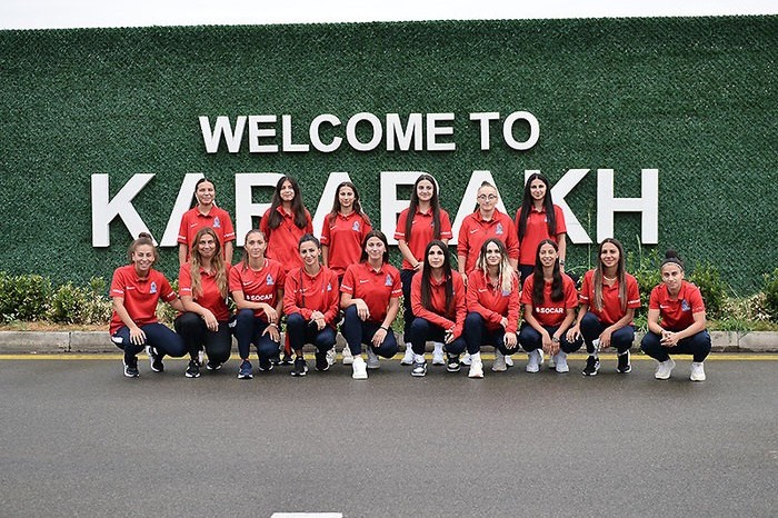 Qadınlardan ibarət millinin futbolçuları Füzuli və Şuşada - FOTO