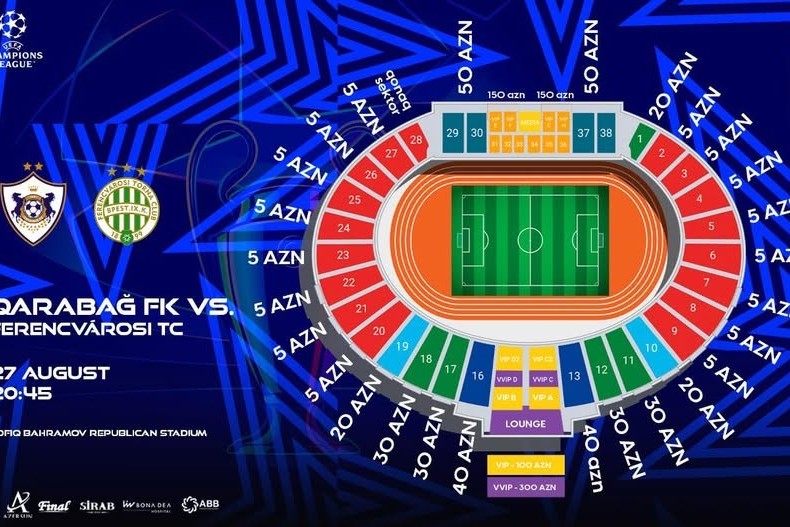 "Qarabağ" - “Ferensvaroş” oyununun biletləri sabah satışda olacaq