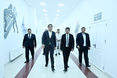 Fərid Qayıbov Zaqatala Olimpiya İdman Kompleksinə baxış keçirib - FOTO