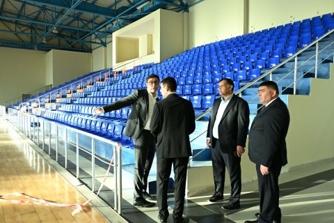 Fərid Qayıbov Zaqatala Olimpiya İdman Kompleksinə baxış keçirib - FOTO