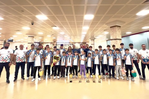 Azerbaijani karate team welcomed home after European Championship success - PHOTO