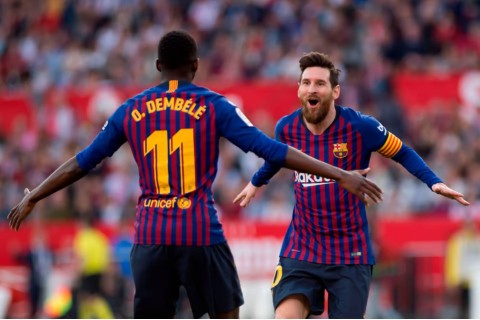 Lionel Messi Usman Dembeleni təbrik etdi