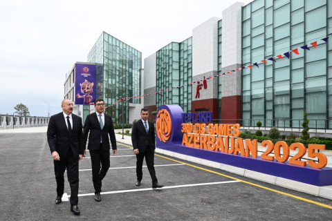 Prezident İlham Əliyev Yevlax Olimpiya İdman Kompleksinin açılışında iştirak edib - FOTO/VİDEO