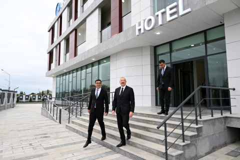Prezident İlham Əliyev Yevlax Olimpiya İdman Kompleksinin açılışında iştirak edib - FOTO/VİDEO