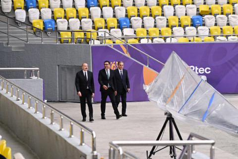 Prezident İlham Əliyev Gəncə şəhər stadionunun açılışında iştirak edib - FOTO