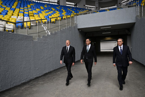 Prezident İlham Əliyev Gəncə şəhər stadionunun açılışında iştirak edib - FOTO