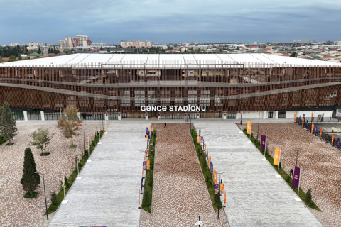 Prezident İlham Əliyev Gəncə şəhər stadionunun açılışında iştirak edib - FOTO