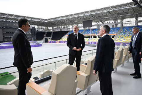 Prezident İlham Əliyev Gəncə şəhər stadionunun açılışında iştirak edib - FOTO