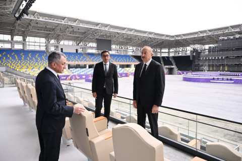 Prezident İlham Əliyev Gəncə şəhər stadionunun açılışında iştirak edib - FOTO