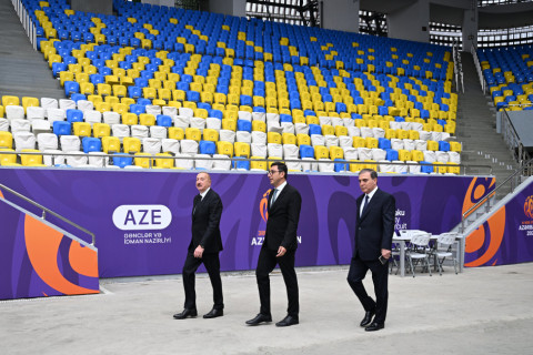 Prezident İlham Əliyev Gəncə şəhər stadionunun açılışında iştirak edib - FOTO