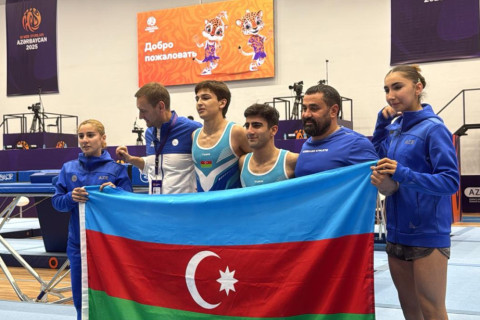 III MDB Oyunları: Gimnastlarımızdan sinxron proqramda NÖVBƏTİ MEDAL - YENİLƏNİB + FOTO