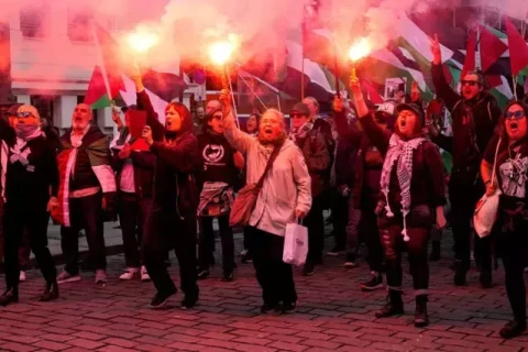 Norveçdə İsraillə oyun öncəsi bu ölkənin əleyhinə aksiya keçirilib - FOTO/VİDEO