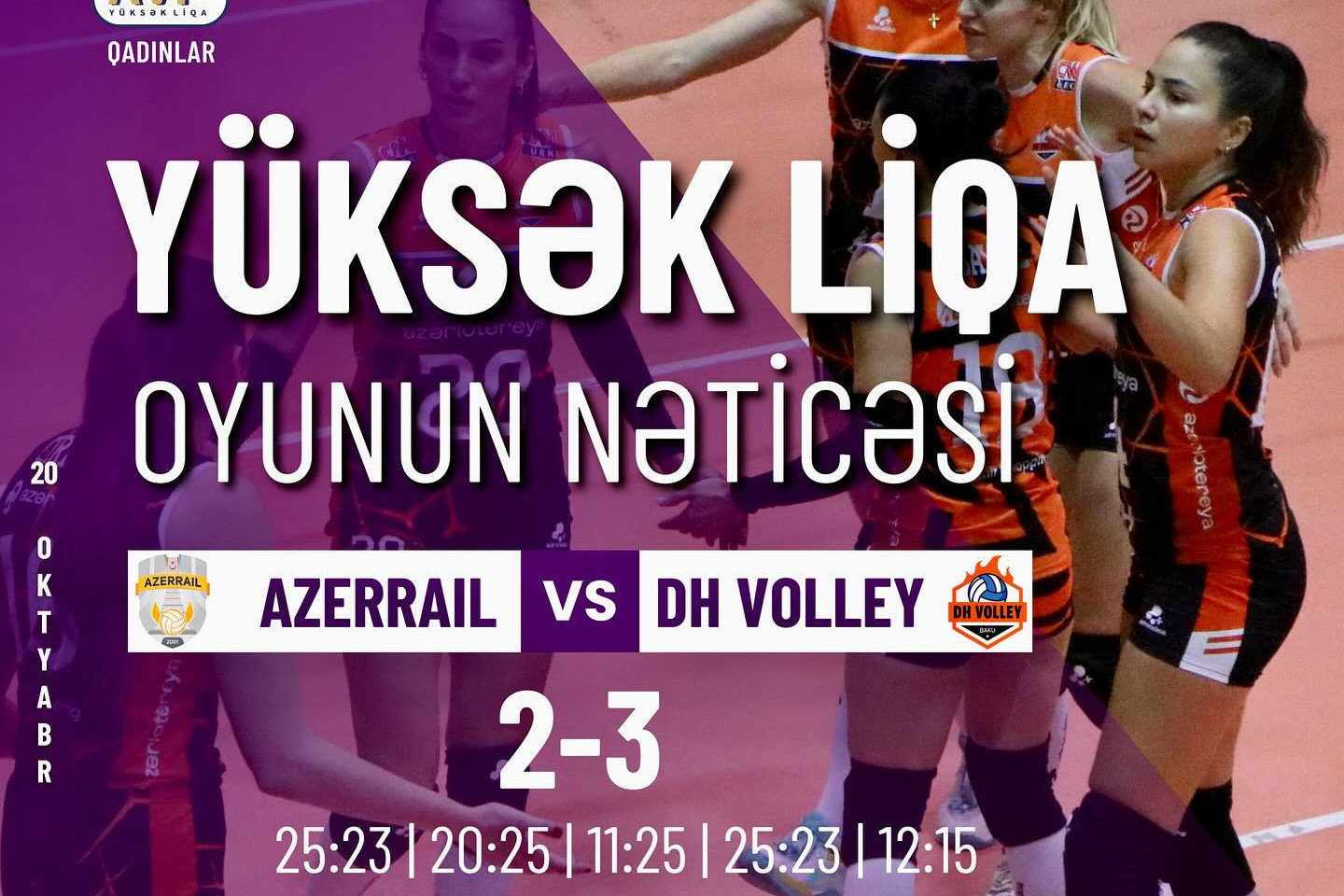 Yüksək Liqa: “Azərreyl” “DH Volley”ə məğlub oldu