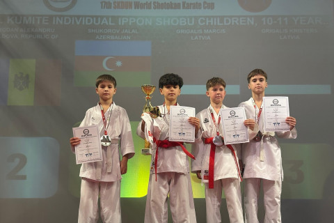 Azərbaycan karateçiləri Polşadan səkkiz medalla qayıdıblar - FOTO