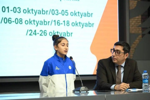 Фарид Гаибов встретился с отличившимися на международных соревнованиях азербайджанскими спортсменами - ФОТО