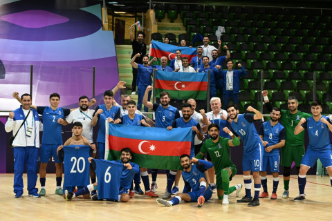 Сборная Азербайджана по футзалу обыграла Ливию в рамках VI Игр исламской солидарности - ФОТО