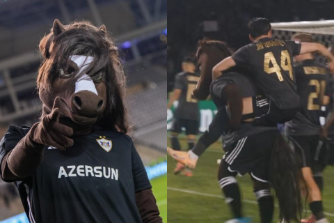 UEFA shares playful moment between Qarabag’s player and mascot - VIDEO