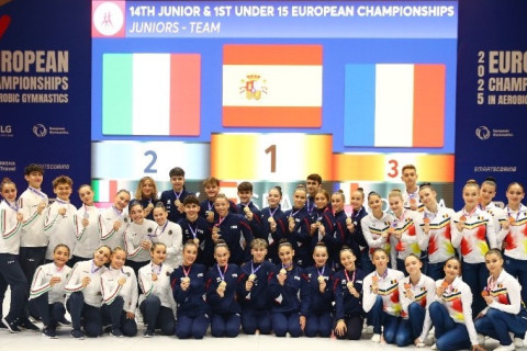Gəncədə keçirilən aerobika gimnastikası üzrə Avropa çempionatının ikinci günü yekunlaşıb - YENİLƏNİB + FOTO