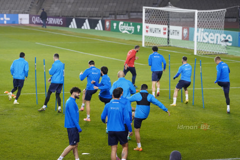 Azərbaycan yığması Fransa ilə qarşılaşma öncəsi Bakıda məşq edib - FOTO/VİDEO