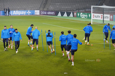 Azərbaycan yığması Fransa ilə qarşılaşma öncəsi Bakıda məşq edib - FOTO/VİDEO
