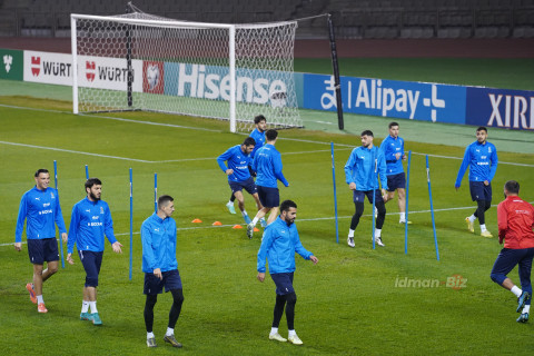 Azərbaycan yığması Fransa ilə qarşılaşma öncəsi Bakıda məşq edib - FOTO/VİDEO