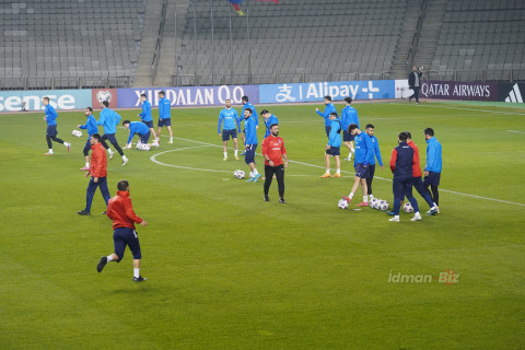 Azərbaycan yığması Fransa ilə qarşılaşma öncəsi Bakıda məşq edib - FOTO/VİDEO