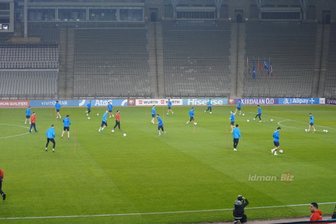 Azərbaycan yığması Fransa ilə qarşılaşma öncəsi Bakıda məşq edib - FOTO/VİDEO
