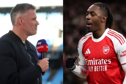 Jamie Carragher apologizes to Arsenal after Eberechi Eze hat-trick