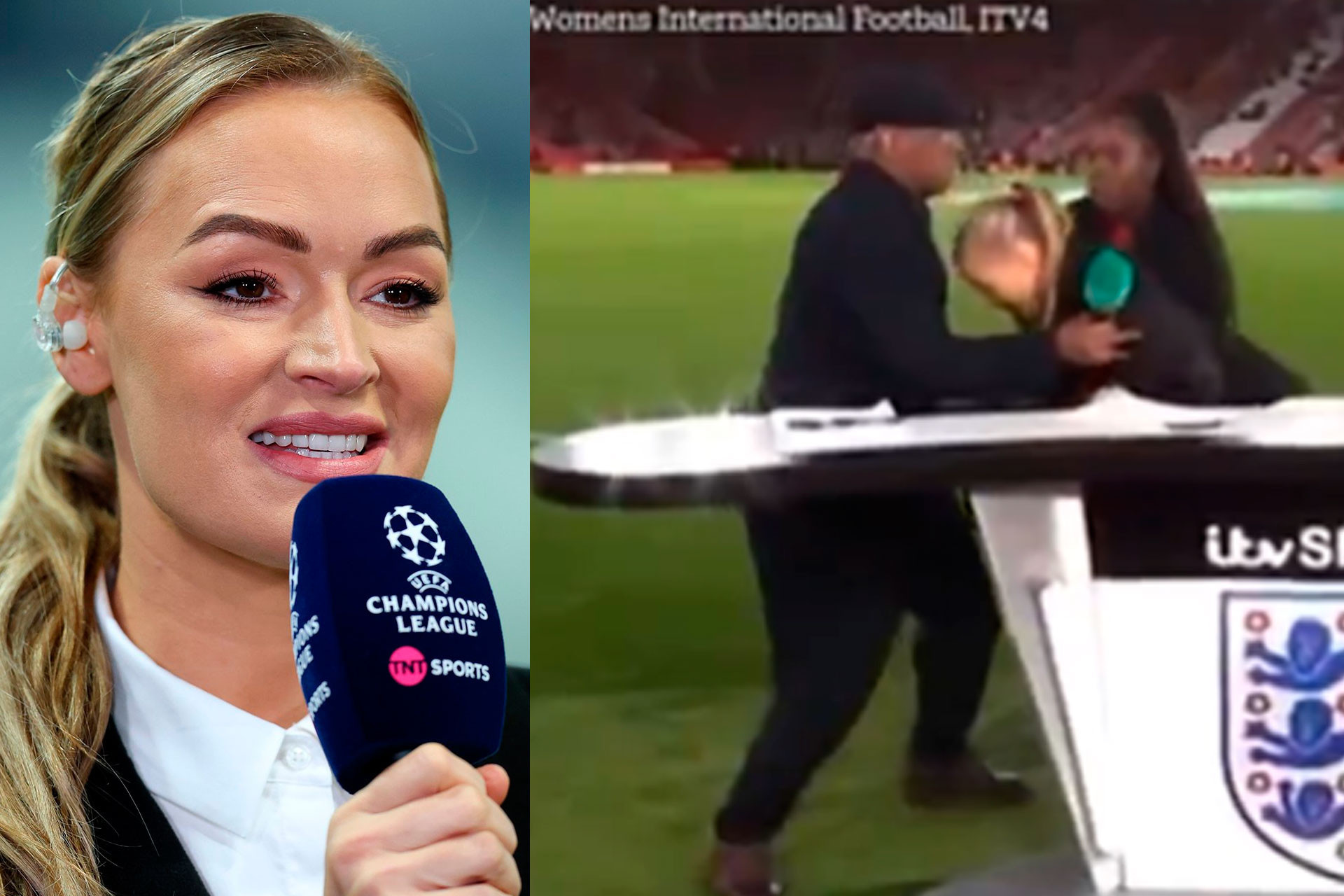 Britaniyalı aparıcı Laura Vuds canlı efirdə huşunu itirdi - VİDEO