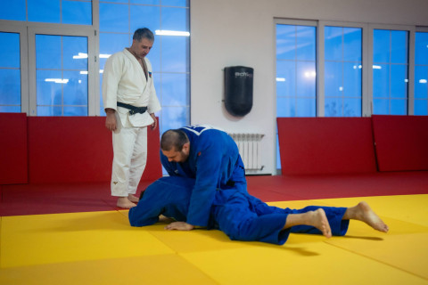 Şamaxıda cüdoçuların hazırlıq prosesi davam edir - FOTO