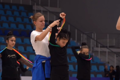 В Шеки прошел мастер-класс для юных гимнастов - ФОТО