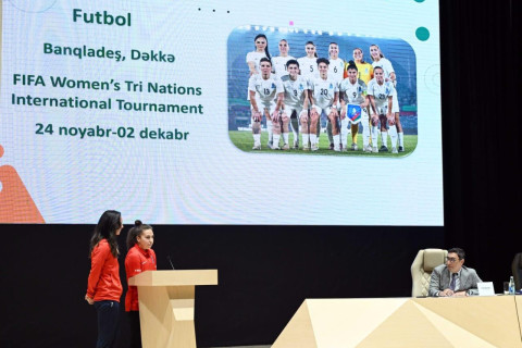 Fərid Qayıbov ötən ay ərzində beynəlxalq yarışlarda yüksək nəticələr əldə etmiş idmançılarla görüşüb