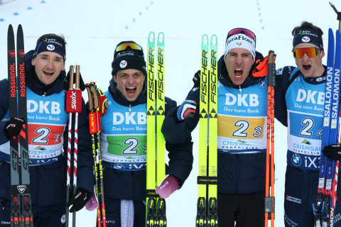 Биатлонисты сборной Франции выиграли эстафету на этапе Кубка мира в Рупольдинге