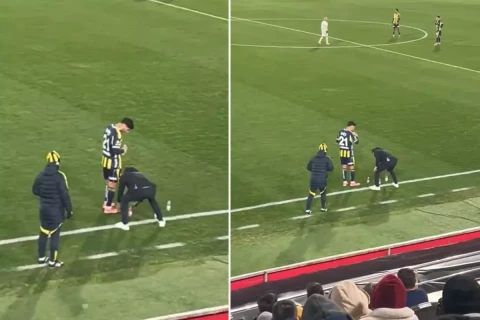 Üç su şüşəsi ilə göstərilən taktiki gediş - VİDEO