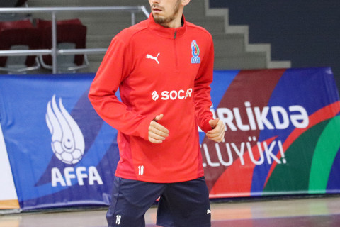 Futzal millisi Danimarka ilə oyun öncəsi son məşqə çıxıb