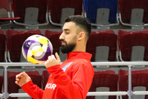 Futzal millisi Danimarka ilə oyun öncəsi son məşqə çıxıb