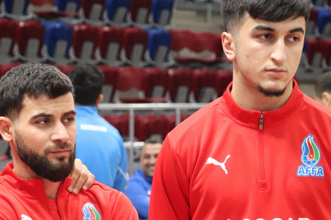 Futzal millisi Danimarka ilə oyun öncəsi son məşqə çıxıb