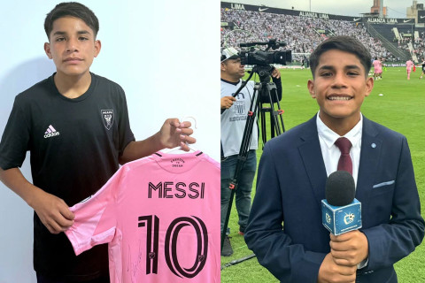 Messi Libertadores Kubokunu dağ başıdan canlı yayımlayan şərhçi ilə görüşdü - VİDEO