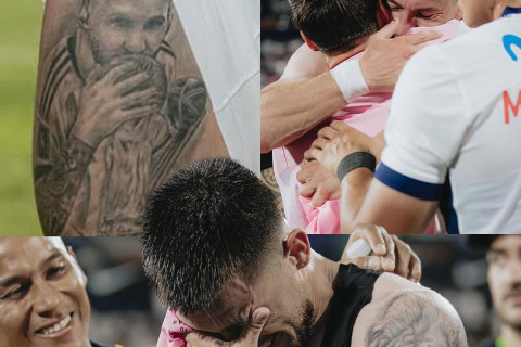 Budunda Messinini tatusunu gəzdirirdi, meydanda üz-üzə gəldi - FOTO