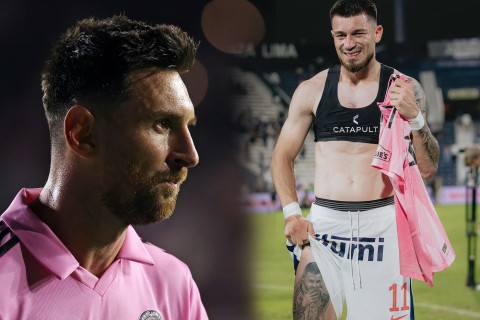 Budunda Messinini tatusunu gəzdirirdi, meydanda üz-üzə gəldi - FOTO