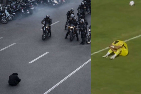 İran çempionatında baş tutan oyunda diqqət çəkən etiraz anı - VİDEO